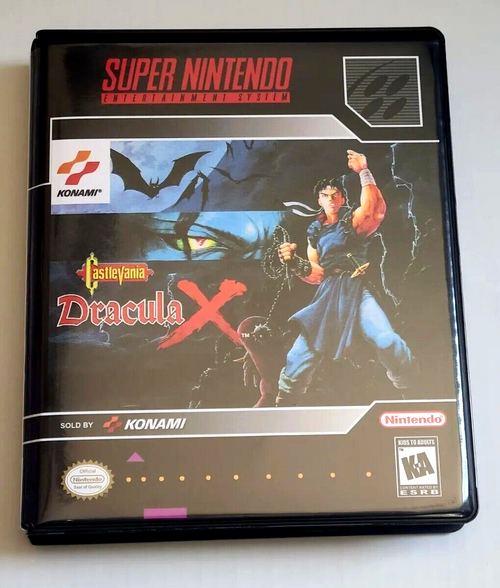 Front view of a Cart Armor® Castlevania Dracula X Super Nintendo SNES Premium 16-bit Clamshell Case