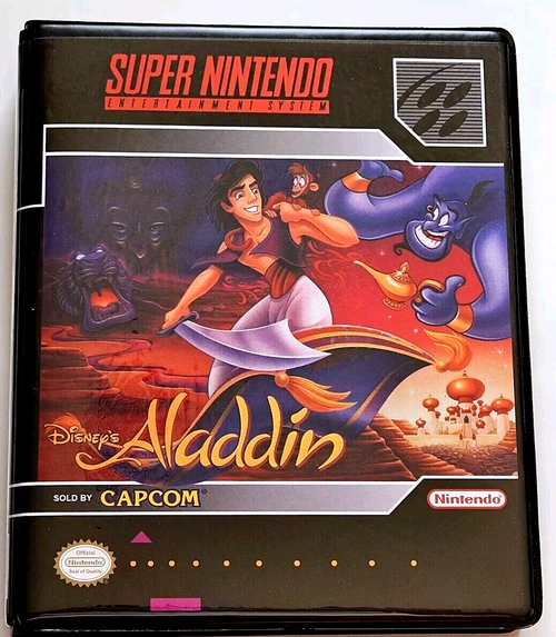 Front view of a Cart Armor® Aladdin Super Nintendo SNES Premium 16-bit Clamshell Case