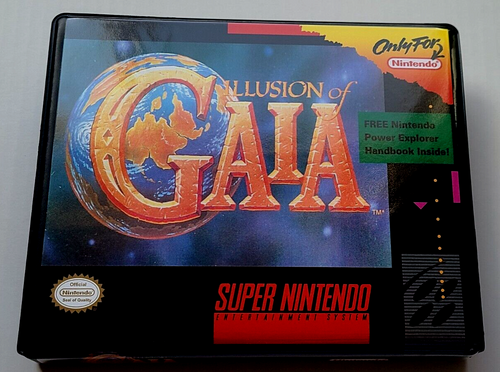 Front view of a Cart Armor® Illusion of Gaia Super Nintendo SNES Premium 16-bit Clamshell Case