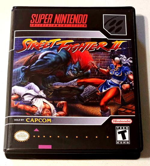 Front view of a Cart Armor® Street Fighter II The World Warrior Nintendo SNES Premium 16-bit Clamshell Case