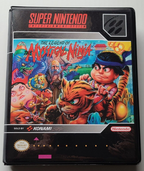 Front view of a Cart Armor® Legend of the Mystical Ninja Super Nintendo SNES Premium 16-bit Clamshell Case