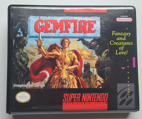 Front view of a Cart Armor® Gemfire Super Nintendo SNES Premium 16-bit Clamshell Case