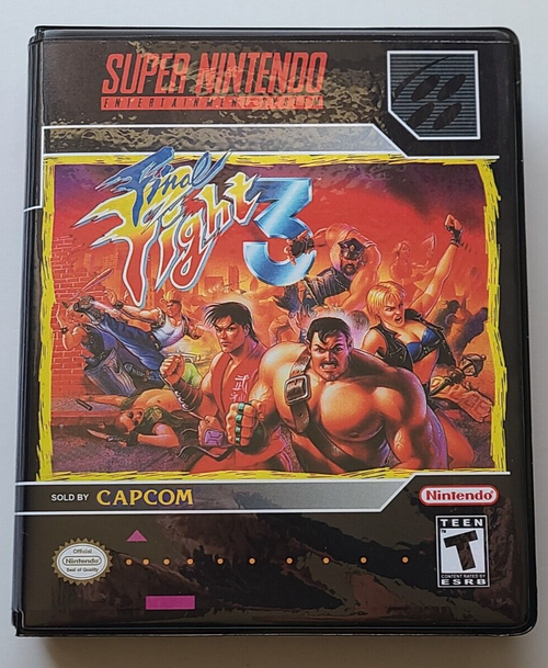 Front view of a Cart Armor® Final Fight 3 III Super Nintendo SNES Premium 16-bit Clamshell Case