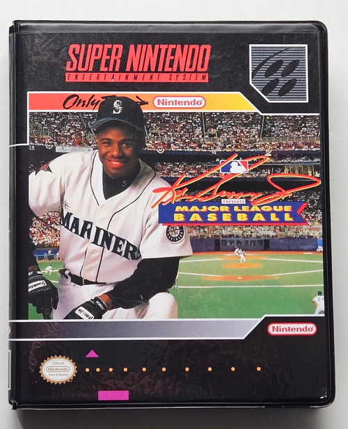 Front view of a Cart Armor® Ken Griffey Jr Presents Major League Baseball Super Nintendo SNES Premium 16-bit Clamshell Case