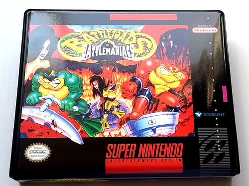 Front view of a Cart Armor® Battletoads in Battlemaniacs Super Nintendo SNES Premium 16-bit Clamshell Case
