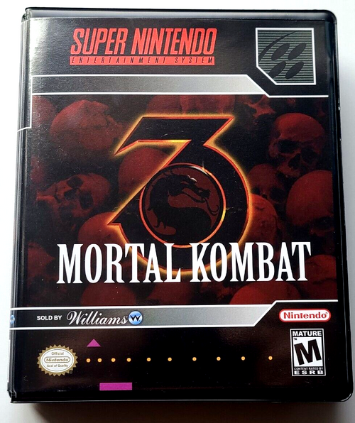 Front view of a Cart Armor® Mortal Kombat 3 Super Nintendo SNES Premium 16-bit Clamshell Case