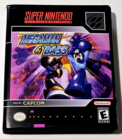 Front view of a Cart Armor® MegaMan & Bass Super Nintendo SNES Premium 16-bit Clamshell Case