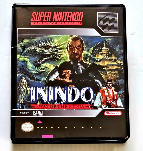 Front view of a Cart Armor® Inindo Way of the Ninja Super Nintendo SNES Premium 16-bit Clamshell Case