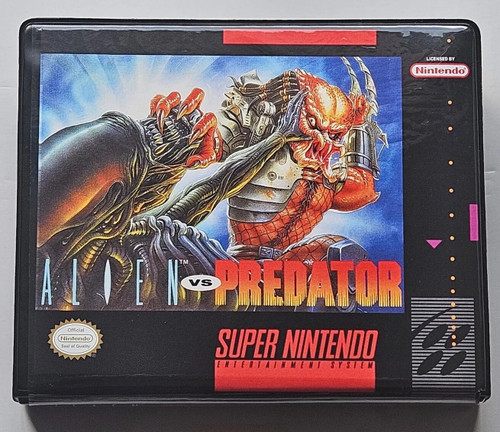 Front view of a Cart Armor® Alien vs. Predator Super Nintendo SNES Premium 16-bit Clamshell Case