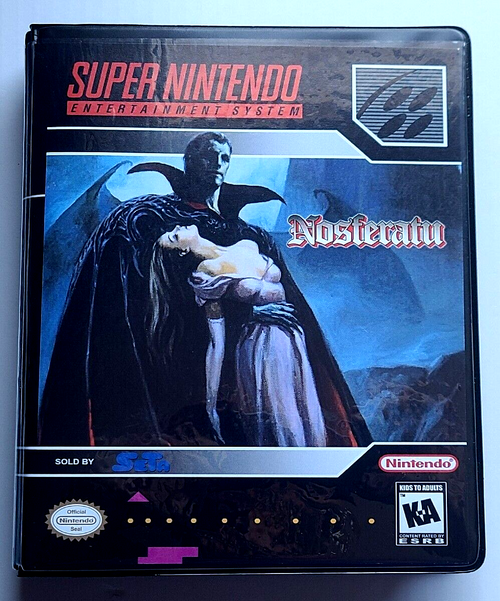 Front view of a Cart Armor® Nosferatu Super Nintendo SNES Premium 16-bit Clamshell Case