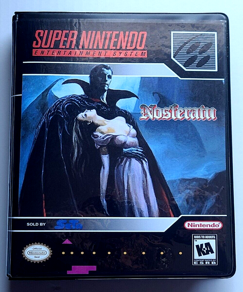 Front view of a Cart Armor® Nosferatu Super Nintendo SNES Premium 16-bit Clamshell Case