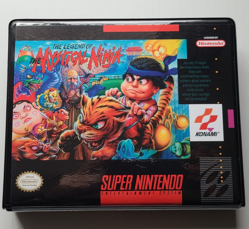 Front view of a Cart Armor® Legend of the Mystical Ninja Nintendo SNES Premium 16-bit Clamshell Case