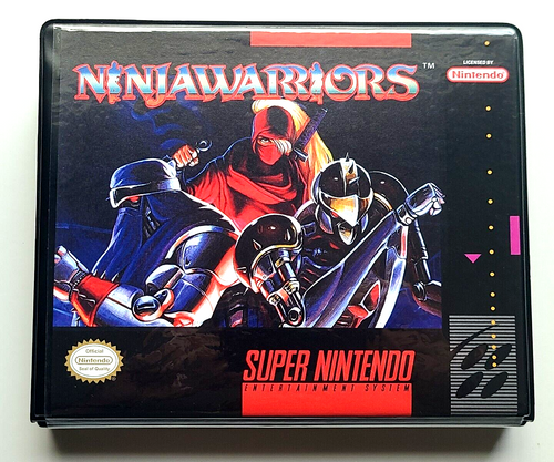 Front view of a Cart Armor® Ninja Warriors Super Nintendo SNES Premium 16-bit Clamshell Case