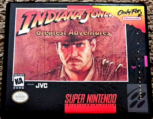 Front view of a Cart Armor® Indiana Jones Premium 8-bit Clamshell Case