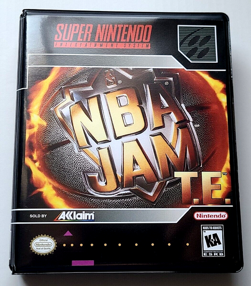 Front view of a Cart Armor® NBA Jam T.E. Super Nintendo SNES Premium 16-bit Clamshell Case