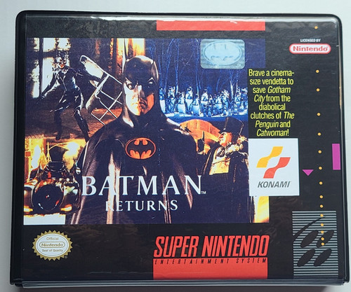 Front view of a Cart Armor® Batman Returns Super Nintendo SNES Premium 16-bit Clamshell Case