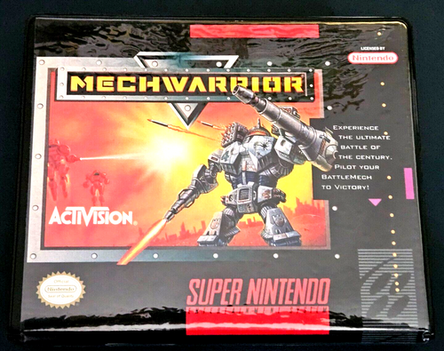 Front view of a Cart Armor® MechWarrior Super Nintendo SNES Premium 16-bit Clamshell Case