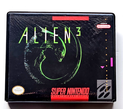 Front view of a Cart Armor® Alien 3 Super Nintendo SNES Premium 16-bit Clamshell Case