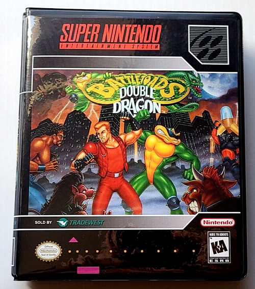 Front view of a Cart Armor® Battletoads Double Dragon Super Nintendo SNES Premium 16-bit Clamshell Case