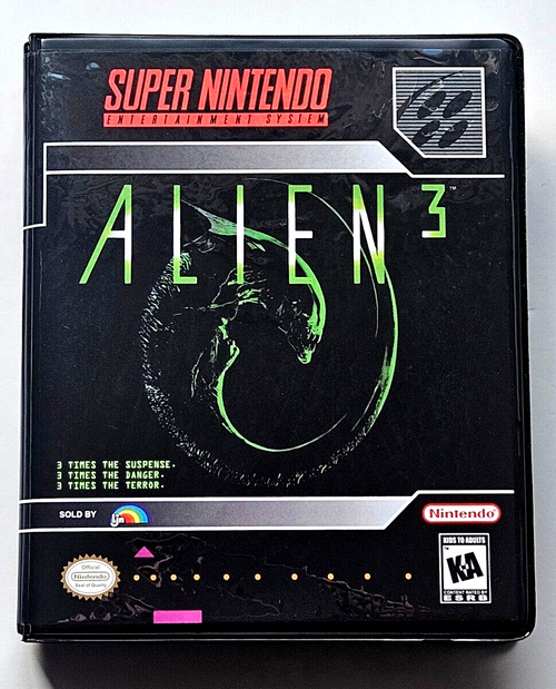 Front view of a Cart Armor® Alien 3 Super Nintendo SNES Premium 16-bit Clamshell Case
