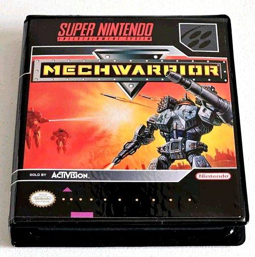 Front view of a Cart Armor® Mechwarrior Super Nintendo SNES Premium 16-bit Clamshell Case