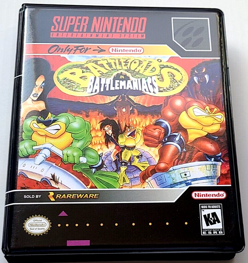 Front view of a Cart Armor® Battletoads in Battlemaniacs Super Nintendo SNES Premium 16-bit Clamshell Case