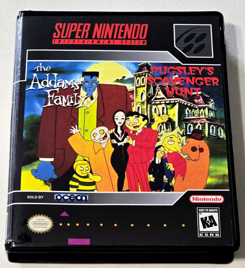 Front view of a Cart Armor® Pugsley's Scavenger Hunt Super Nintendo SNES Premium 16-bit Clamshell Case