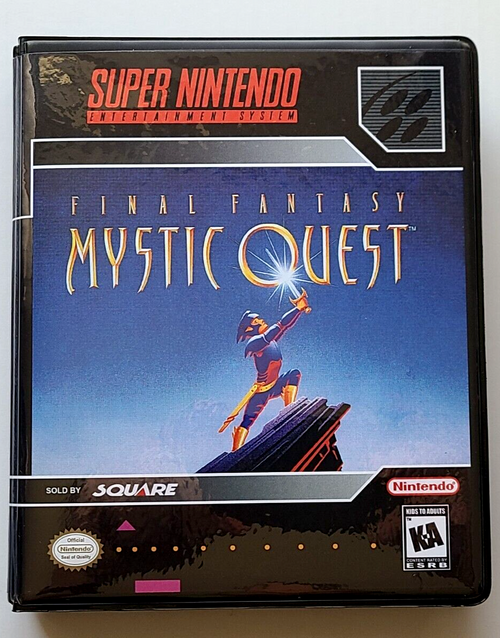 Front view of a Cart Armor® Final Fantasy Mystic Quest Nintendo SNES Premium 16-bit Clamshell Case