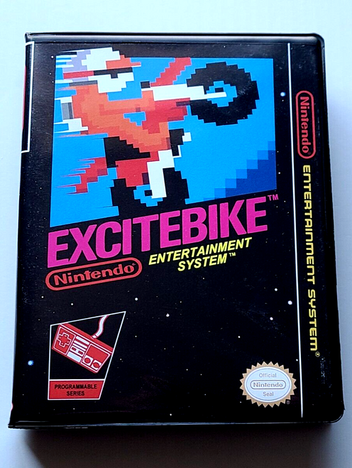 Front view of a Cart Armor® Excitebike Nintendo NES Premium 8-bit Clamshell Case