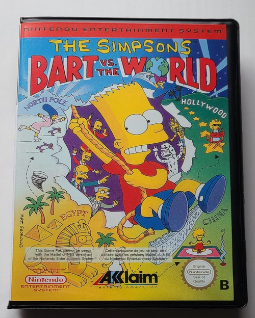 Front view of a Cart Armor® The Simpsons Bart vs. The World Nintendo NES Premium 8-bit Clamshell Case