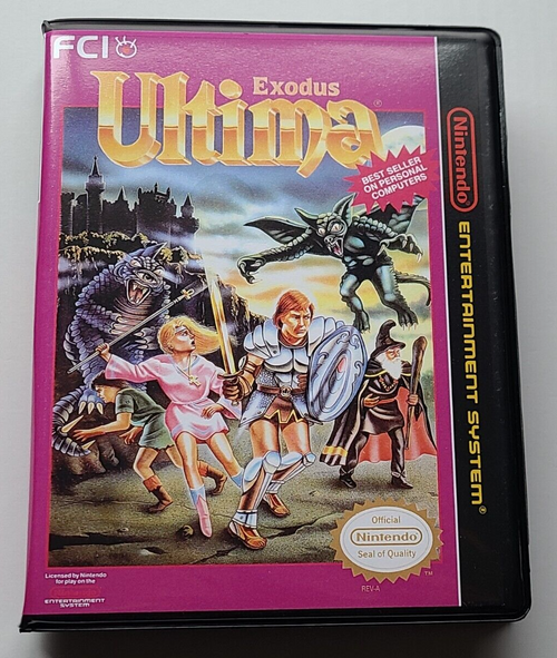 Front view of a Cart Armor® Ultima Exodus Nintendo NES Premium 8-bit Clamshell Case