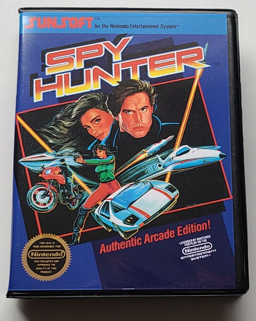 Front view of a Cart Armor® Spy Hunter Nintendo NES Premium 8-bit Clamshell Case