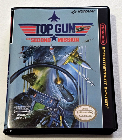 Front view of a Cart Armor® Top Gun Second Mission Nintendo NES Premium 8-bit Clamshell Case