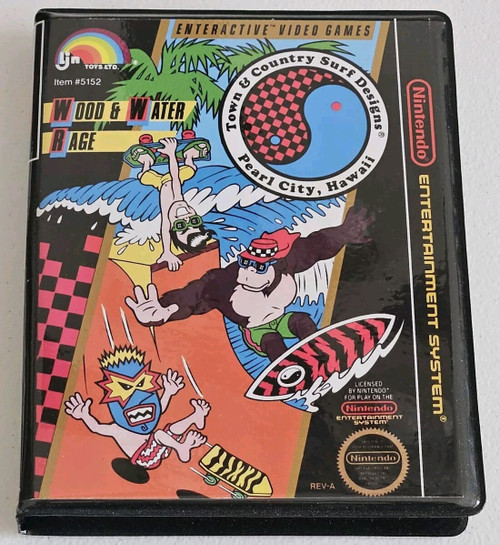 Front view of a Cart Armor® T&C Surf Designs Wood Water Rage Nintendo NES Premium 8-bit Clamshell Case