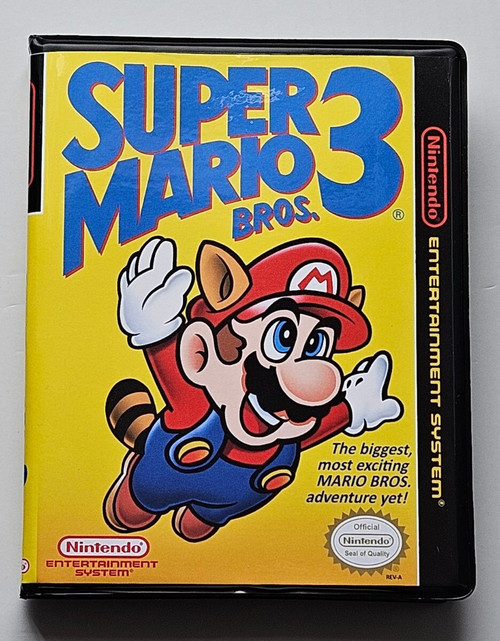 Front view of a Cart Armor® Super Mario Bros 3 Premium 8-bit Retro Style Clamshell Case