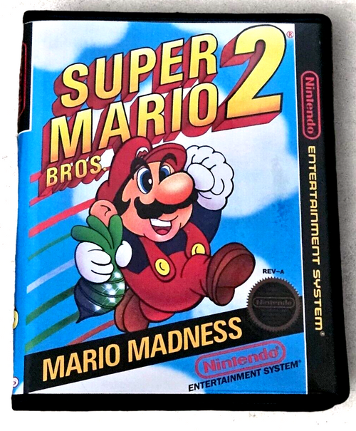 Front view of a Cart Armor® Super Mario Bros 2 Premium 8-bit Retro Style Clamshell Case