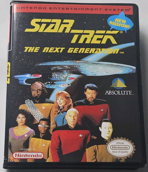 Front view of a Cart Armor® Star Trek The Next Generation Nintendo NES Premium 8-bit Clamshell Case