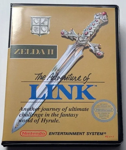 Front view of a Cart Armor® Zelda II The Adventure of Link Nintendo NES Premium 8-bit Clamshell Case