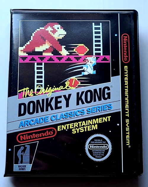 Front view of a Cart Armor® The Original Donkey Kong Arcade Rigid Nintendo NES Premium 8-bit Clamshell Case