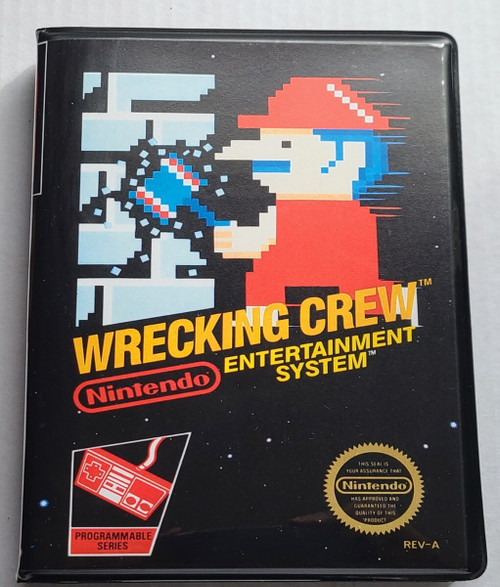 Front view of a Cart Armor® Wrecking Crew Nintendo NES Premium 8-bit Clamshell Case