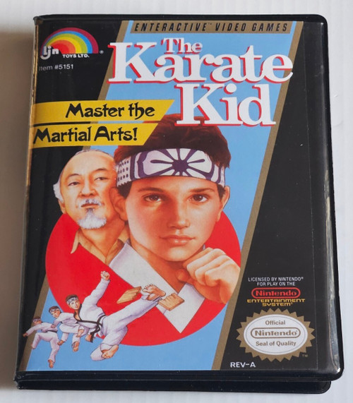 Front view of a Cart Armor® The Karate Kid Nintendo NES Premium 8-bit Clamshell Case