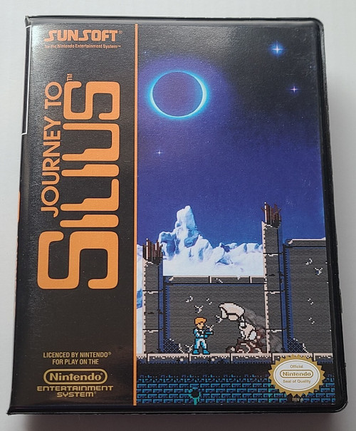 Front view of a Cart Armor® Journey to Silius Nintendo NES Premium 8-bit Clamshell Case