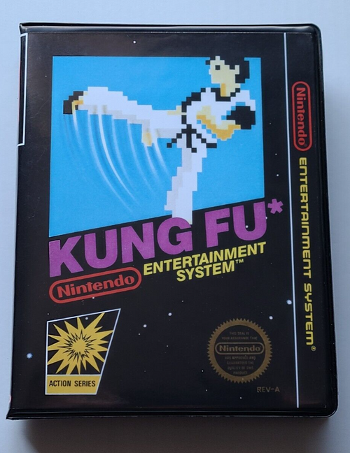 Front view of a Cart Armor® Kung Fu Nintendo NES Premium 8-bit Clamshell Case