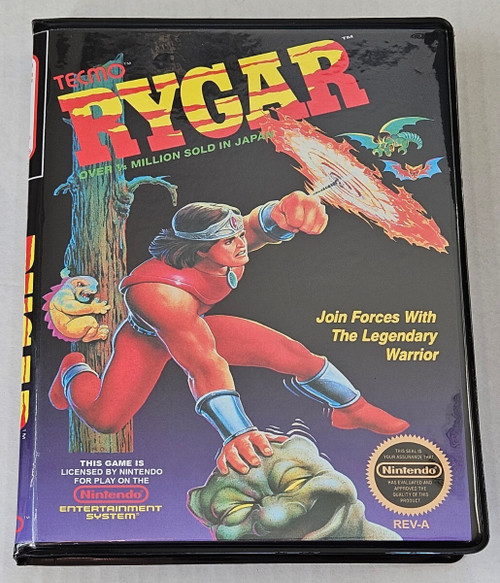 Front view of a Cart Armor® Rygar Nintendo NES Premium 8-bit Clamshell Case