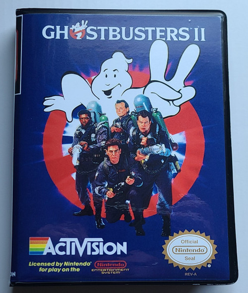 Front view of a Cart Armor® Ghostbusters II Nintendo NES Premium 8-bit Clamshell Case