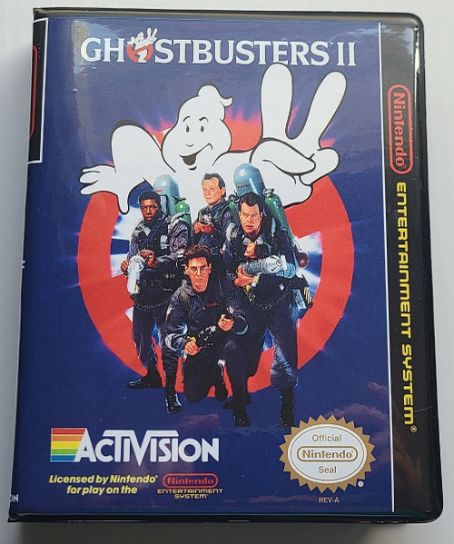 Front view of a Cart Armor® Ghostbusters II 2 Nintendo NES Premium 8-bit Clamshell Case