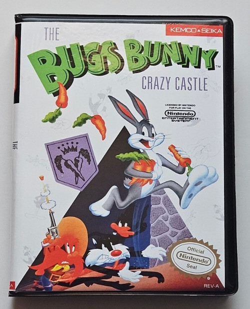 Front view of a Cart Armor® Bugs Bunny Crazy Castle Nintendo NES Premium 8-bit Clamshell Case