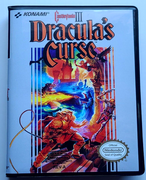 Front view of a Cart Armor® Castlevania III Simon's Quest Premium Nintendo NES Premium 8-bit Clamshell Case