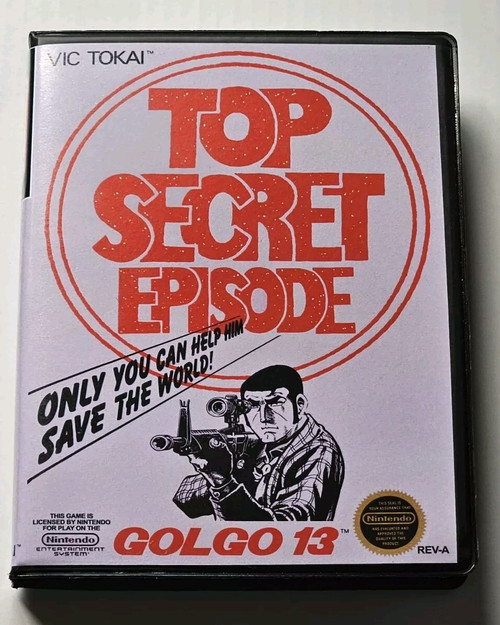 Front view of a Cart Armor® Golgo 13 Top Secret Episode Nintendo NES Premium 8-bit Clamshell Case