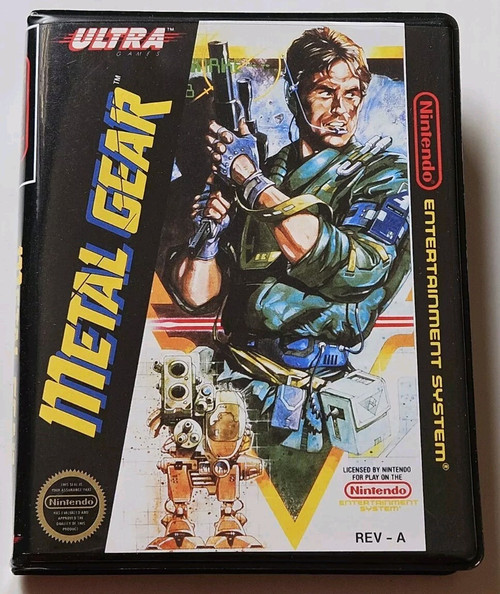 Front view of a Cart Armor® Metal Gear Nintendo NES Premium 8-bit Clamshell Case